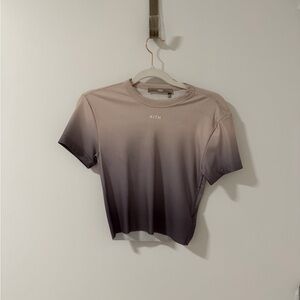 Kith Women's Short Sleeve Tee - Cream and Black Ombre